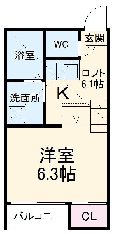 コンフォーダブル本陣(1K/1階)の間取り写真