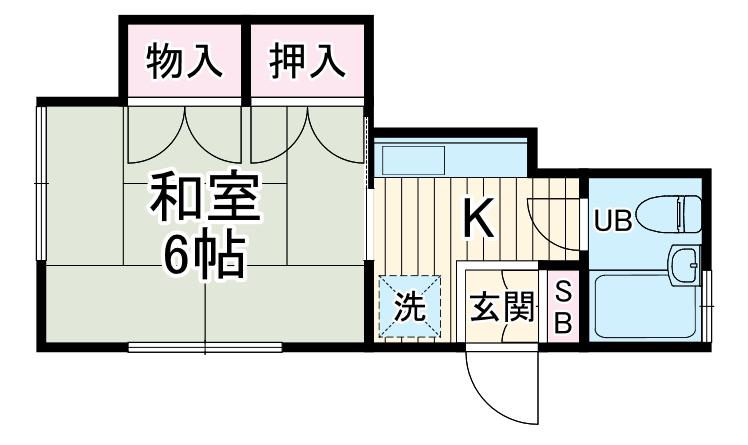 ルーム長島(1K/1階)の間取り写真