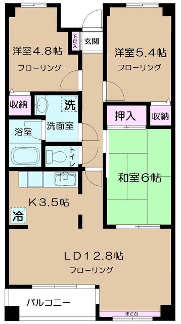 シルクフォルム(3LDK/4階)の間取り写真