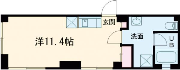 SOLUM世田谷砧(ワンルーム/2階)の間取り写真