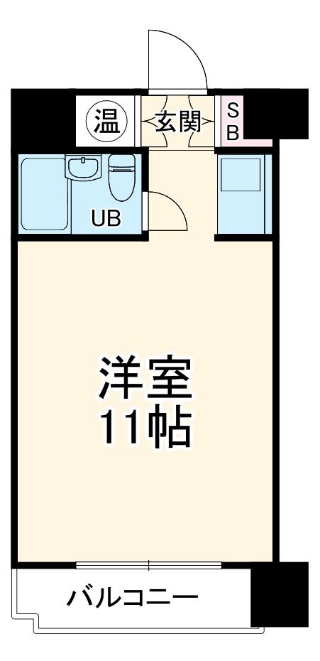 藤和伊勢佐木ハイタウン(1K/6階)の間取り写真