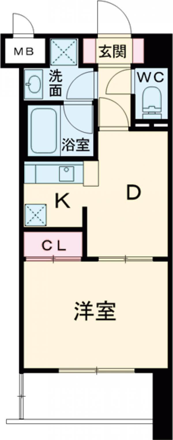 S-FORT八王子南(1DK/8階)の間取り写真