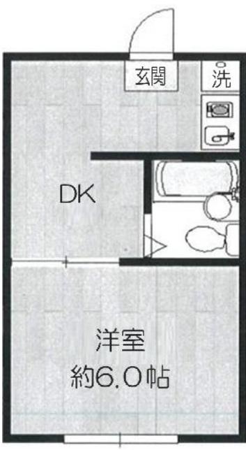 YMハイツ(1DK/2階)の間取り写真