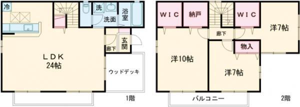 ローズコート光ヶ丘 ABE E(3SLDK)の間取り写真