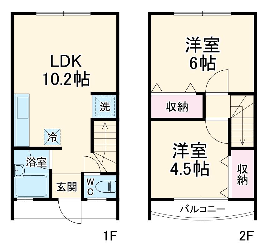レントウハウス(2LDK)の間取り写真