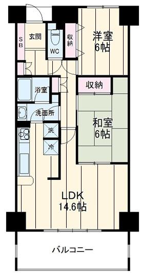 メゾン八千代台(2LDK/3階)の間取り写真