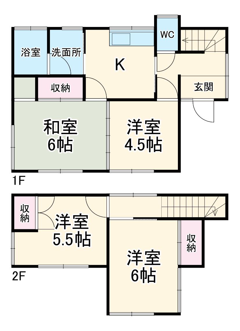 千葉都市モノレール 桜木駅(千葉) 徒歩13分 2階建 築49年(4DK)の間取り写真