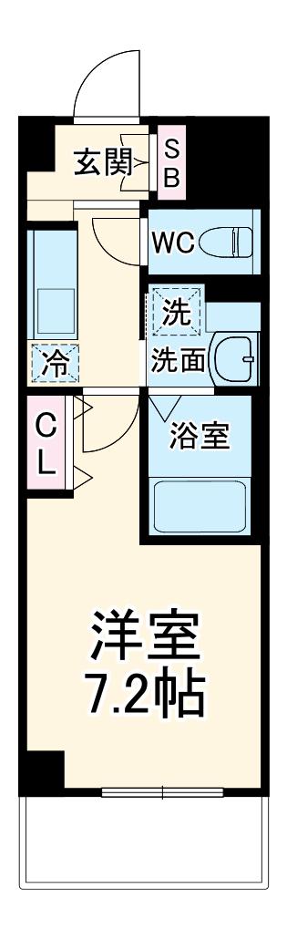 ヴェールシャルマン戸塚2(1K/3階)の間取り写真