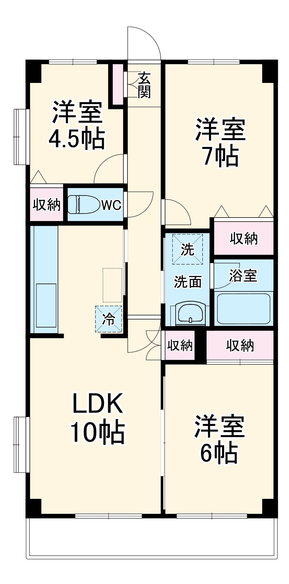 オークハウス(3LDK/2階)の間取り写真