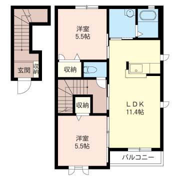 マーブルⅡ(2LDK/2階)の間取り写真
