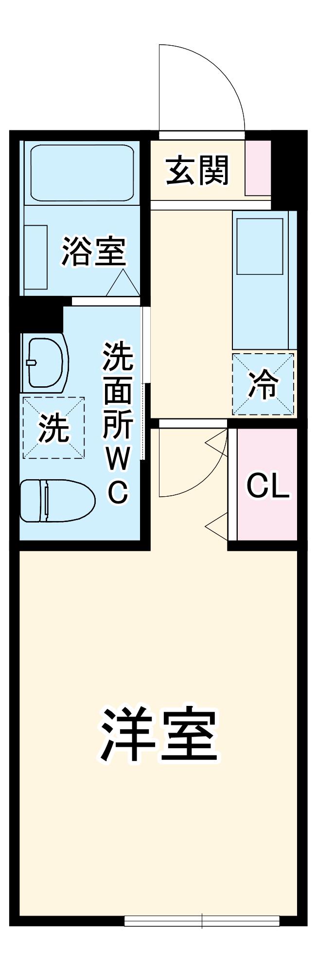 SOLA YURIGAOKA(1K/1階)の間取り写真