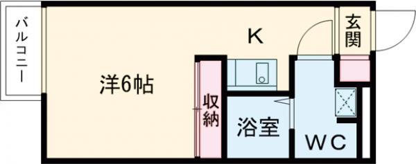 アドヴァンス永井(ワンルーム/2階)の間取り写真
