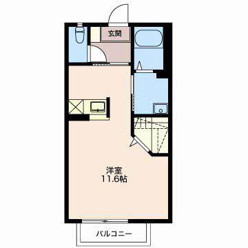 AC岡崎Ⅱ(ワンルーム/1階)の間取り写真