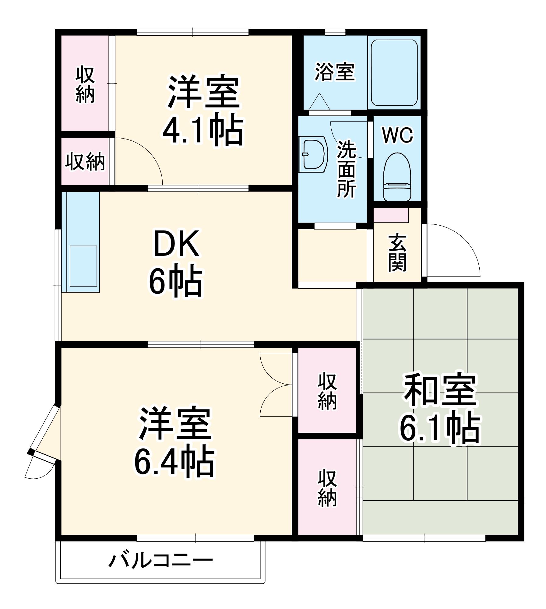 ハイツ吉田(3DK/2階)の間取り写真