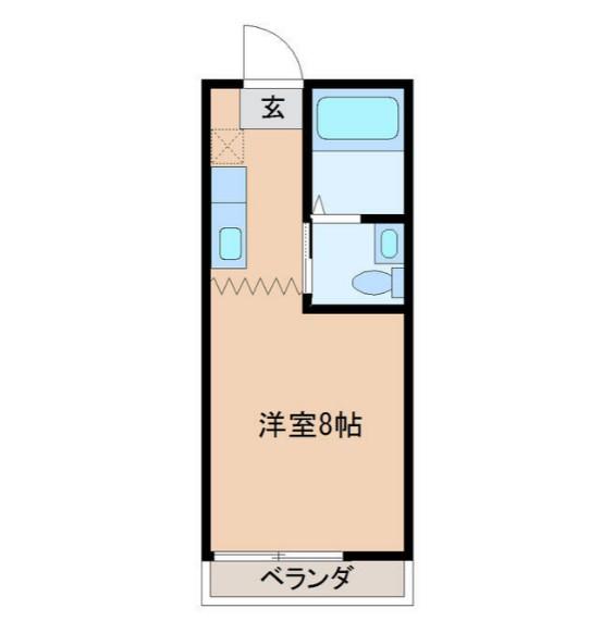 コープ六実1号棟(ワンルーム/2階)の間取り写真