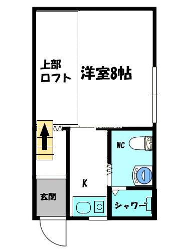 東光町1丁目貸家(1K)の間取り写真