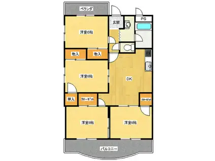 メゾン菊寿台(4LDK/2階)の間取り写真