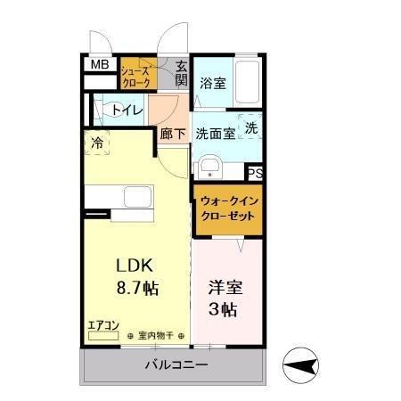 フォア—ル(1LDK/3階)の間取り写真