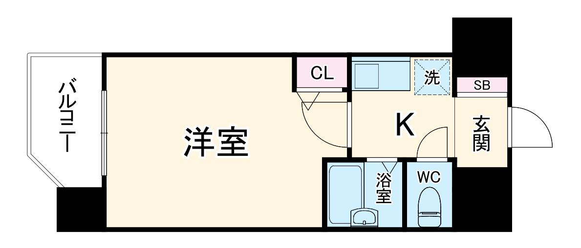 デリード烏丸西(1K/4階)の間取り写真
