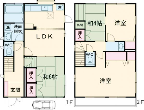 西武鉄道新宿線 東伏見駅 徒歩7分 2階建 築26年(4LDK)の間取り写真