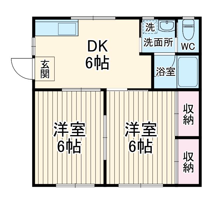ファミール(2DK/1階)の間取り写真