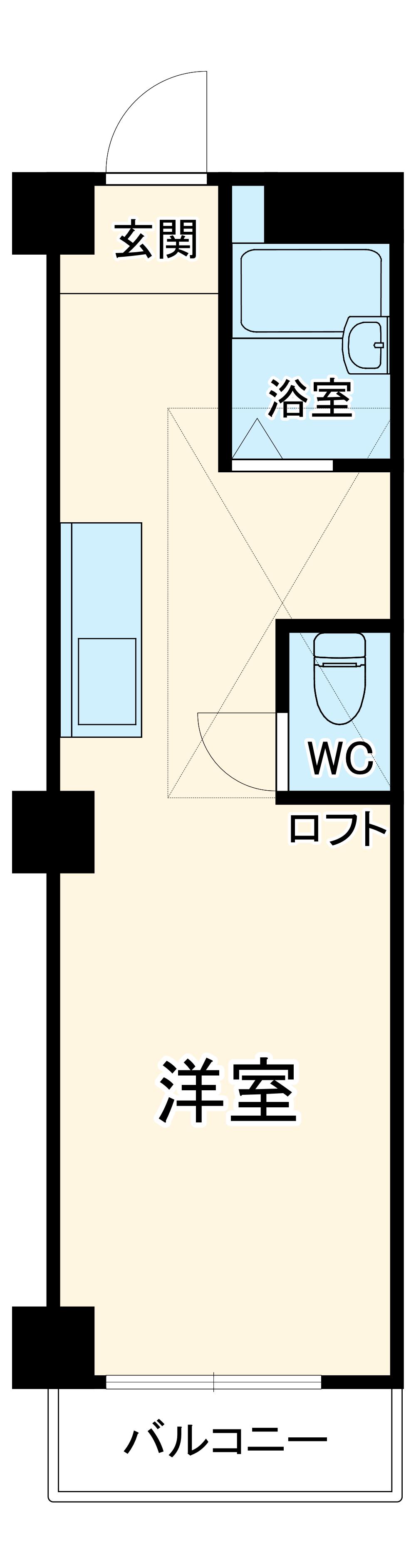 HOUSE108筒井(ワンルーム/3階)の間取り写真