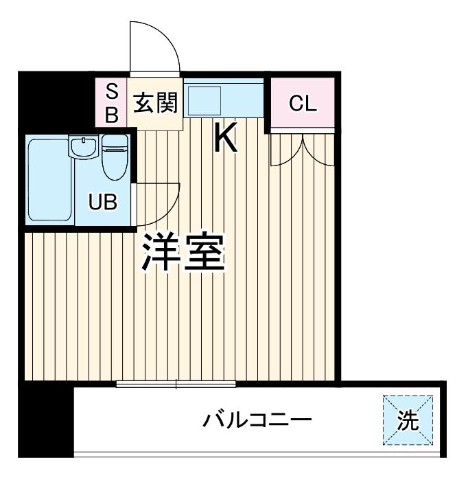 イーイーグリーン川崎(ワンルーム/8階)の間取り写真
