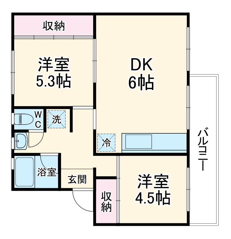 真砂1-11-8(2LDK/3階)の間取り写真