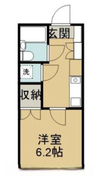 コンドミニアム ディプロマータ(ワンルーム/2階)の間取り写真