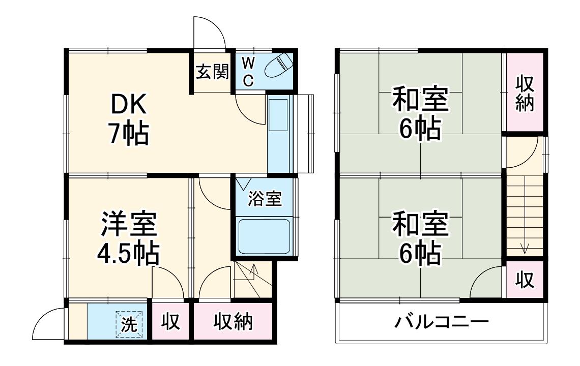 東武鉄道東上線 柳瀬川駅 徒歩17分 2階建 築62年(3DK)の間取り写真