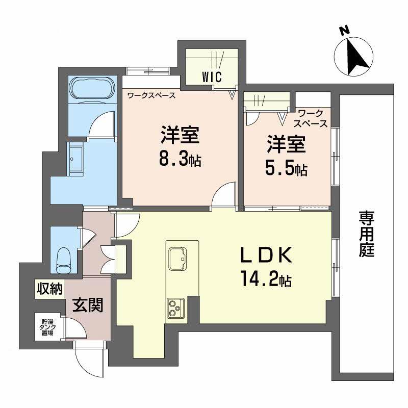 カーサ・レジデンス(2LDK/4階)の間取り写真