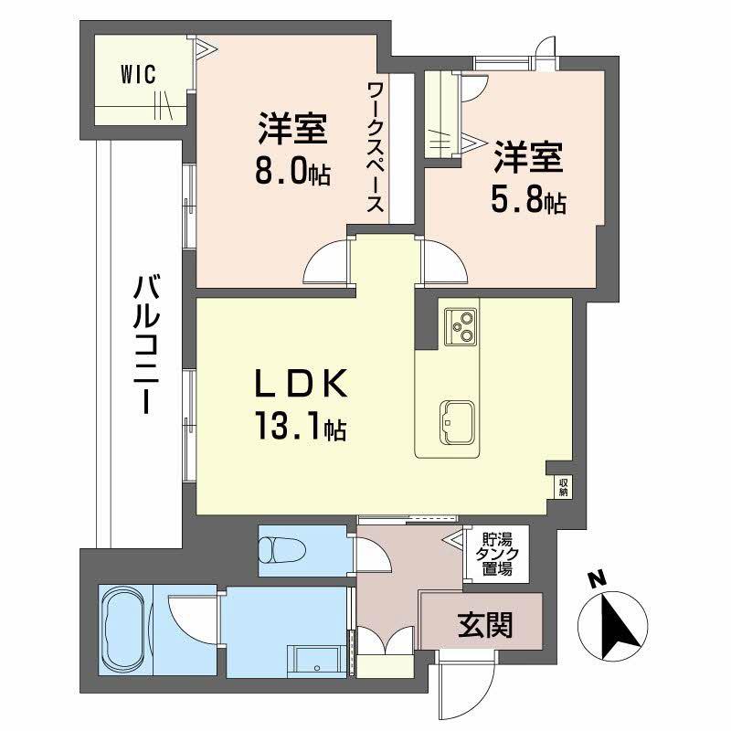 カーサ・レジデンス(2LDK/4階)の間取り写真
