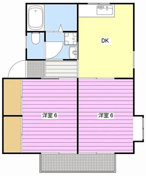 レジェントヒル A(2DK/2階)の間取り写真