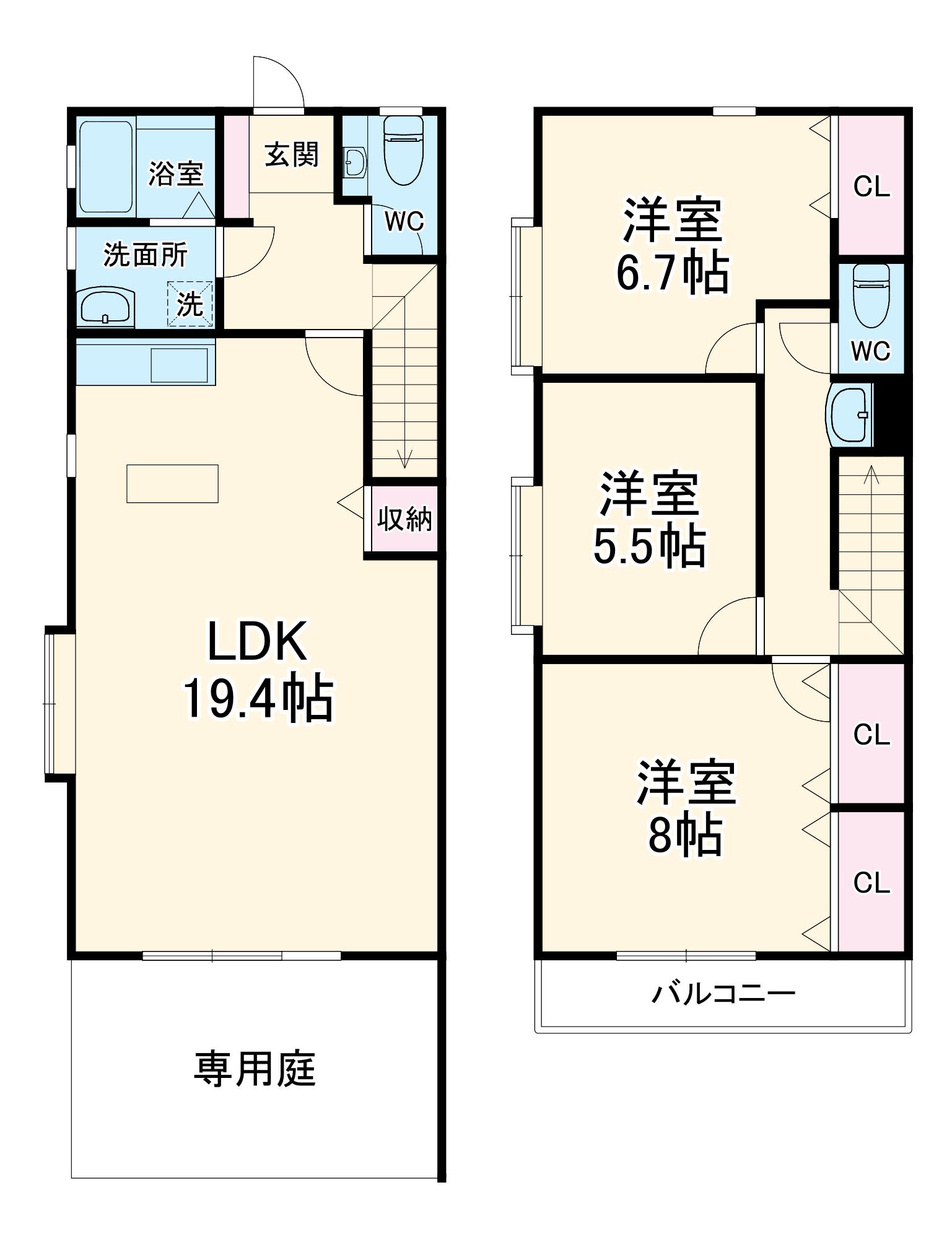 テラスワン(3LDK)の間取り写真