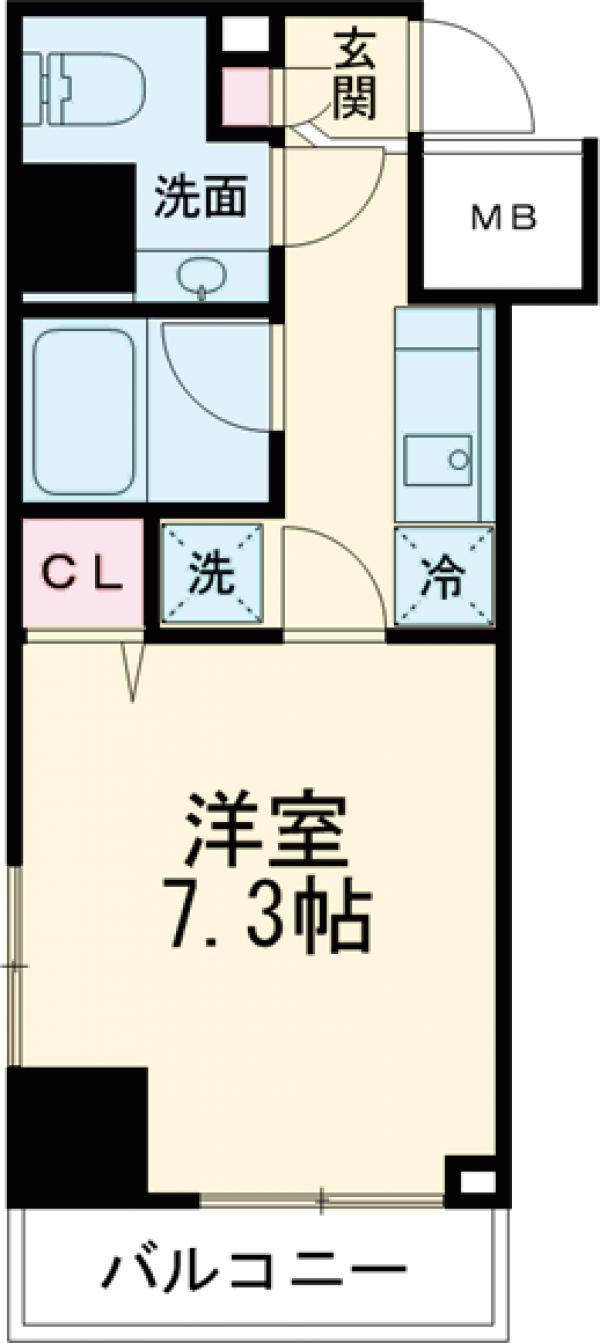 メインステージ錦糸町Ⅳ(1K/11階)の間取り写真