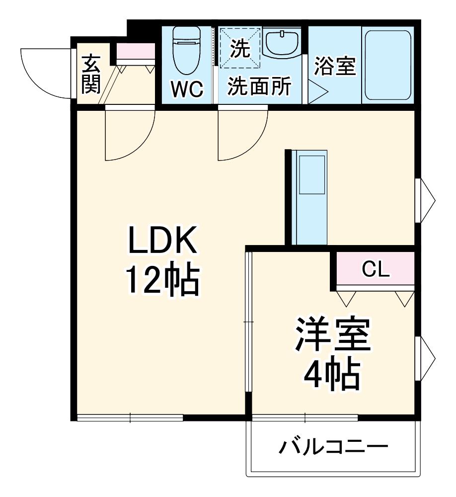 LA-CREA ZⅡ(1LDK/2階)の間取り写真