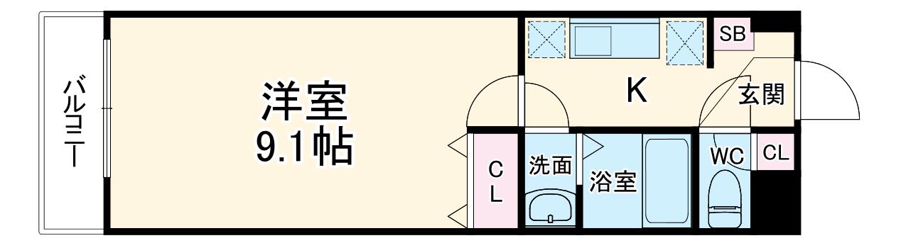 BELLAUBE大久保(1K/2階)の間取り写真