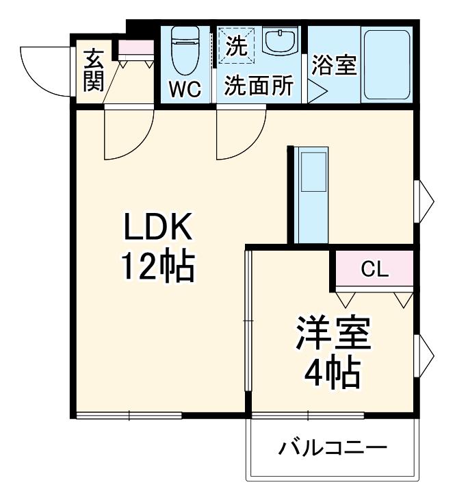 LA-CREA ZⅡ(1LDK/3階)の間取り写真