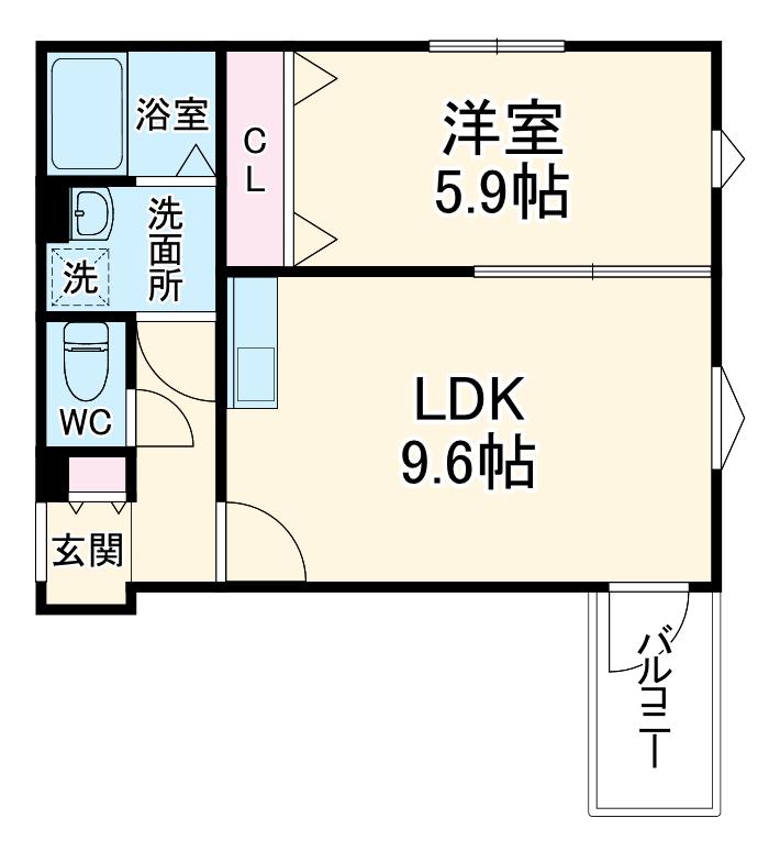 LA-CREA ZⅡ(1LDK/3階)の間取り写真