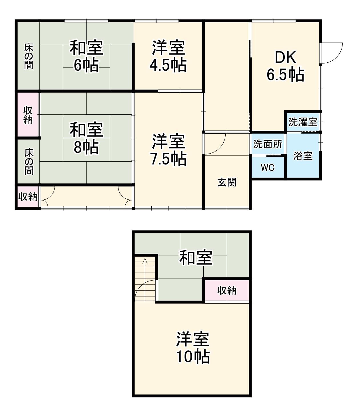 名古屋市桜通線 野並駅 徒歩21分 2階建 築56年(6DK)の間取り写真