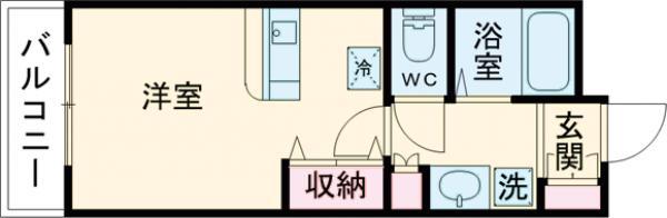 モンテ・オーロ(1K/2階)の間取り写真