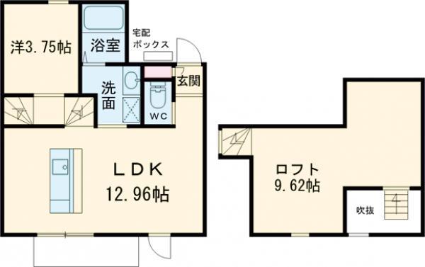 桜ハウス(1LDK/2階)の間取り写真