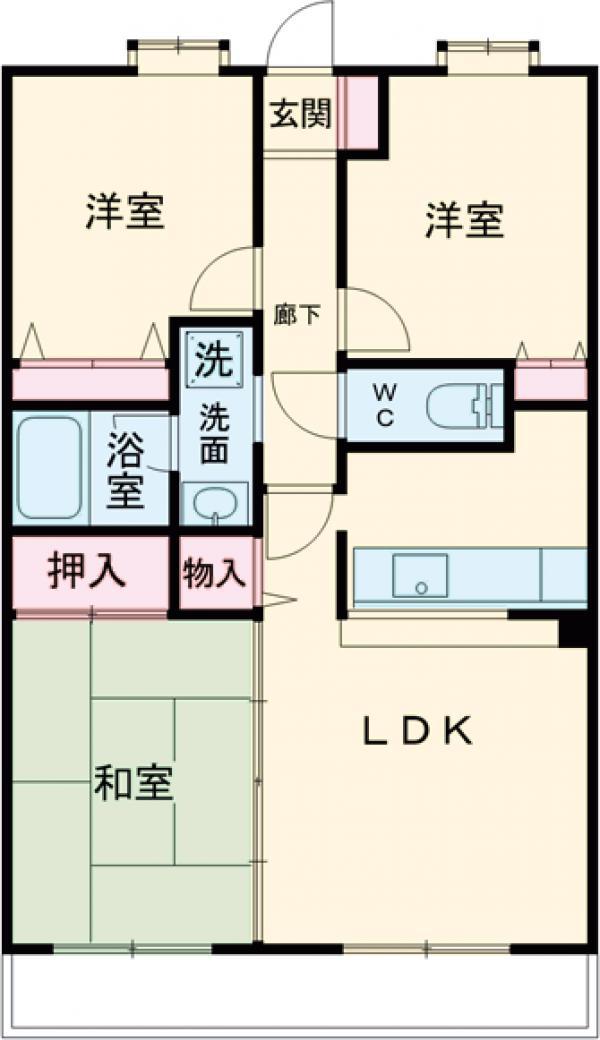 ピースアベニュー192(3LDK/4階)の間取り写真