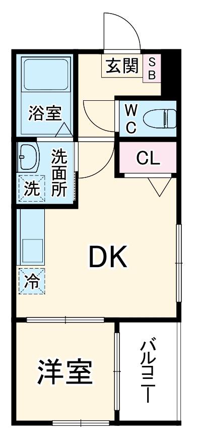 HALEA八田(1DK/2階)の間取り写真