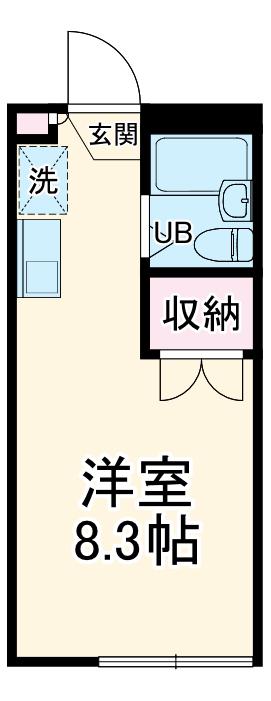 ロッキー(ワンルーム/1階)の間取り写真