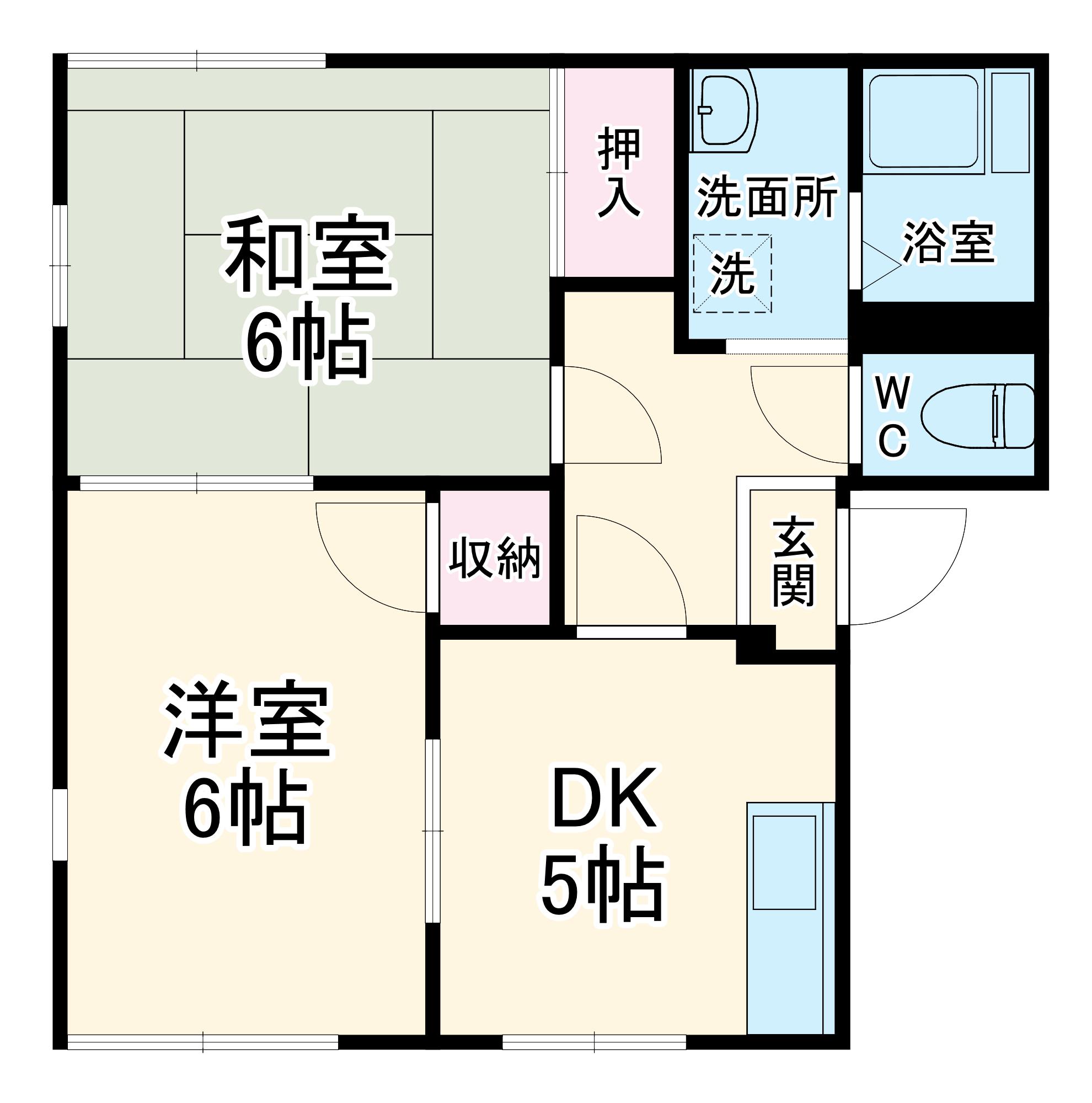 カーサやよいA棟(2DK/2階)の間取り写真
