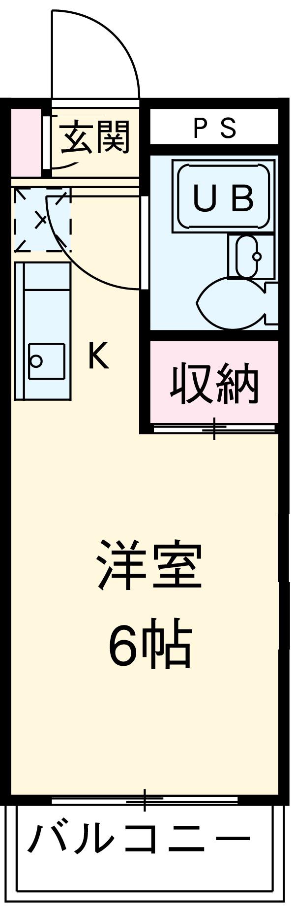 カーサホヅミ(ワンルーム/2階)の間取り写真