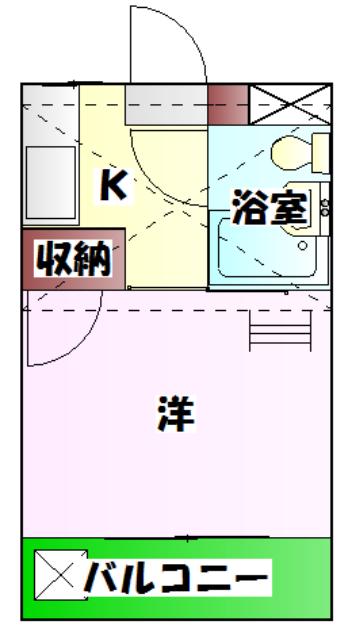 カーザ泉(ワンルーム/2階)の間取り写真