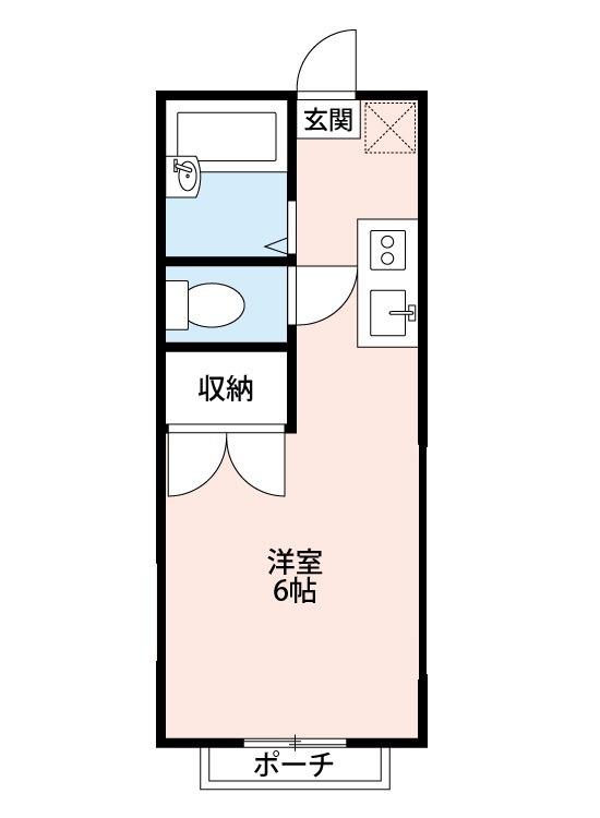 エステートピアシティ5A(ワンルーム/1階)の間取り写真