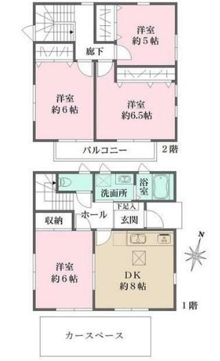西武鉄道新宿線 野方駅 徒歩8分 2階建 築24年(4DK)の間取り写真
